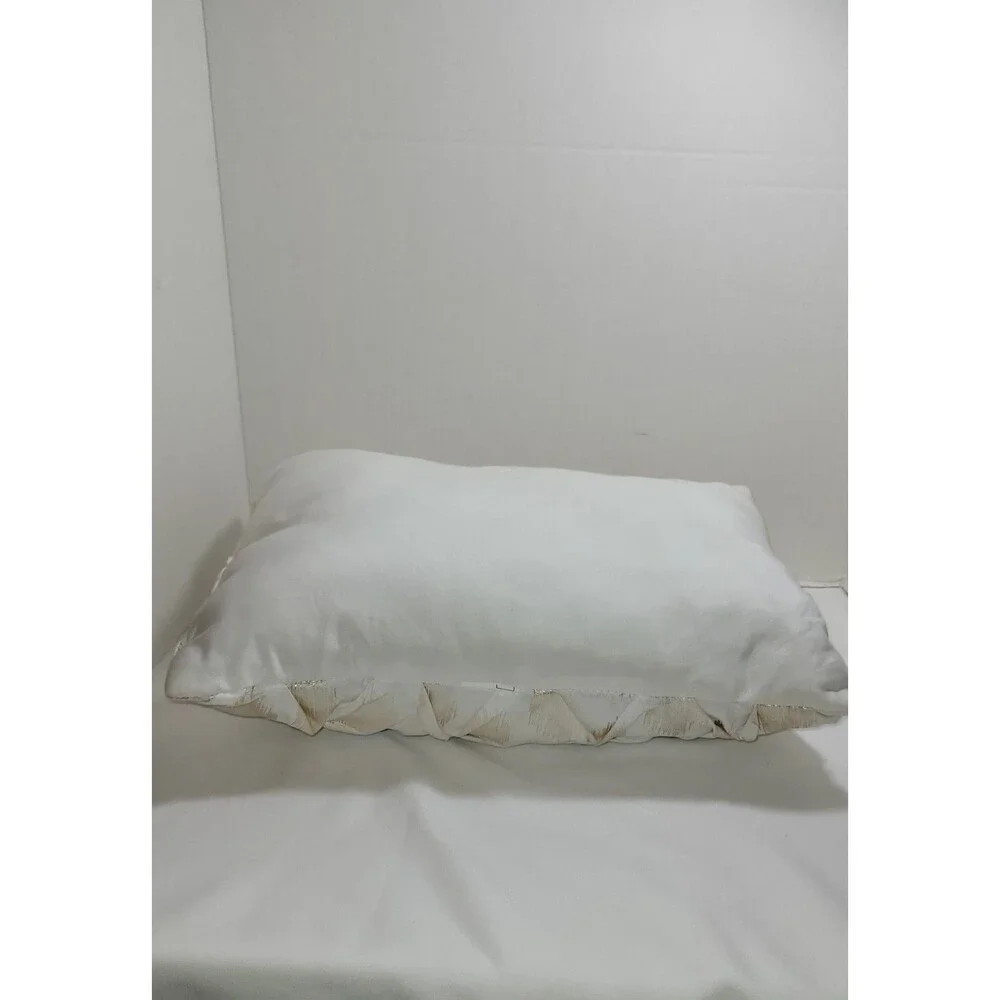 White Gold Brushed Throw Pillow Diamond Pattern Luxury Decorative Rectangle